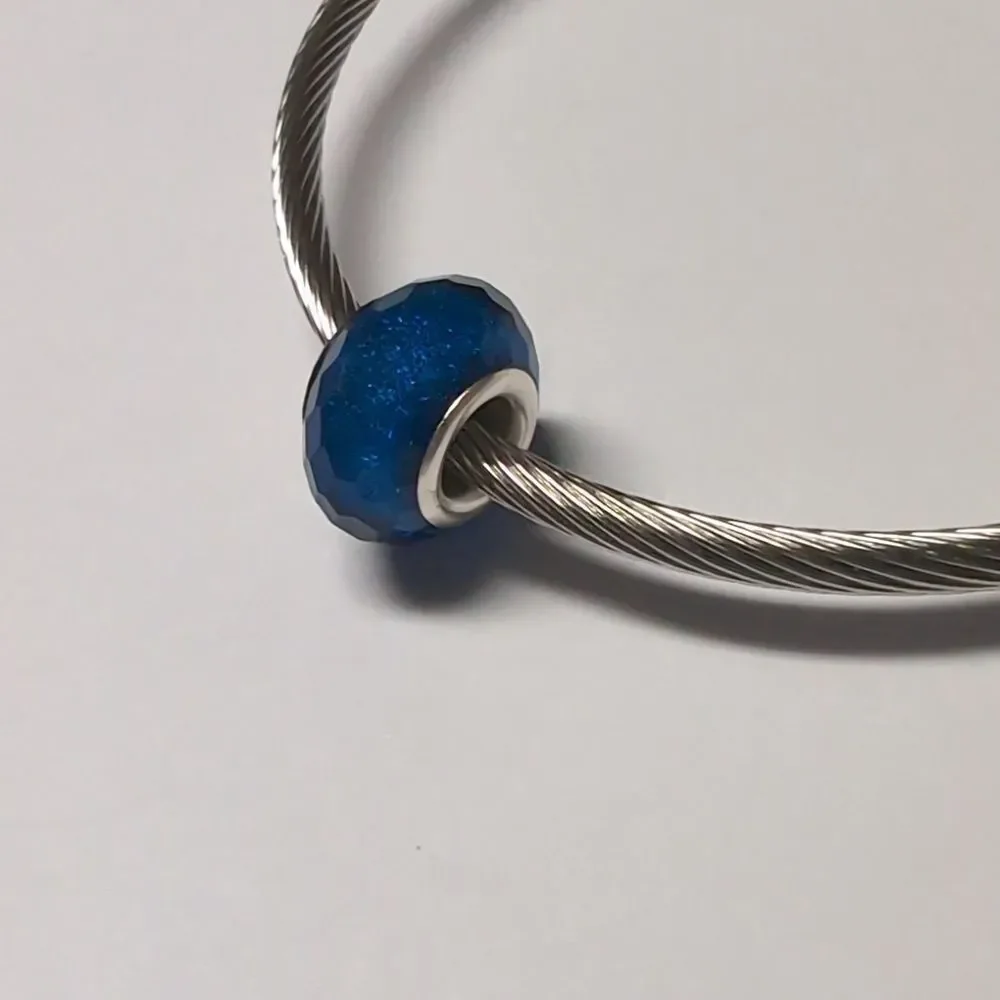 Blue Sparkly Charm for‎ Pandora Style Bracelet